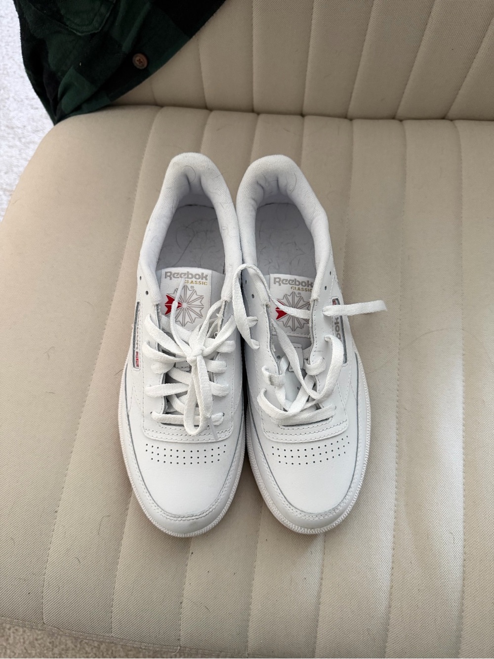 Reebok White Sneakers with Red Detail